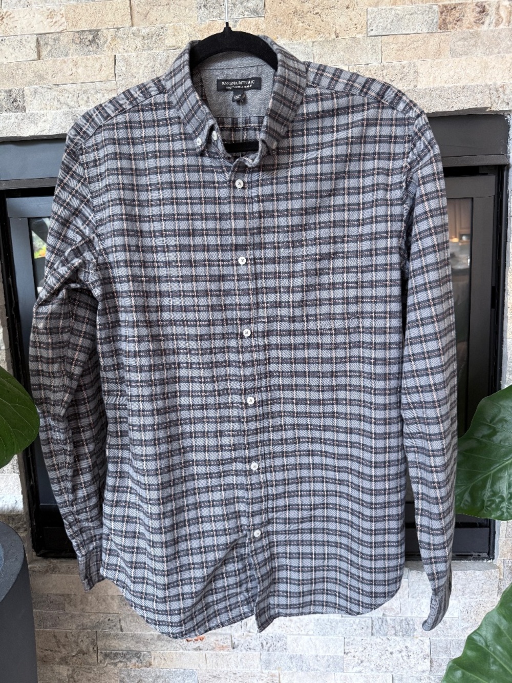 Banana Republic Luxe Flannel Slim Fit Button Down Shirt